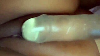 Horny Teen Plays with Messy Shaven Cunt