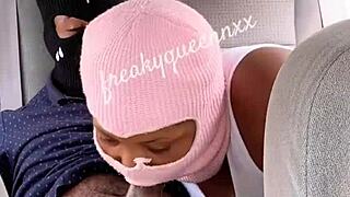 parked for some crazy wild fun on road trip with big black cock