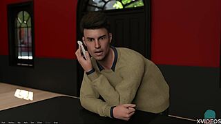 The entrepreneur having fun with dark-haired teen