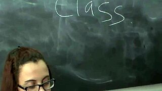 amateur teen 18+ strokes cock while busty mature watches intently