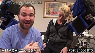 Freshman Bella Ink Experiences Hitachi Magic Wand Orgasms From Doctor Tampa During College Physical