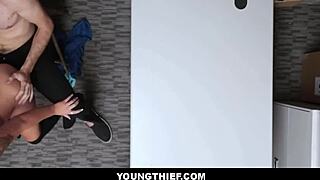 Thick Natural Big Tits Teen Shoplifter Dakota Rain Surrenders Body to Officer for Freedom in Shop