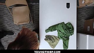 Thick Natural Big Tits Teen Shoplifter Dakota Rain Surrenders Body to Officer for Freedom in Shop