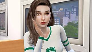 Petite Teen Cheerleader Fucks Hot Art Professor in Sims 4 Episode 2