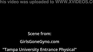 Freshman Adrianna Fox casually gets orgasms from doctor in Tampa using Hitachi wand