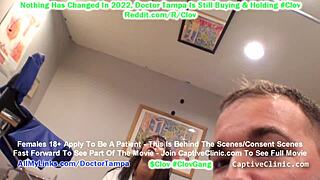 Clove Eliza Shields, a stunning model patient, spreads wide for her gyno exam in Tampa, Florida, revealing her perfect tits to the attentive doctor.