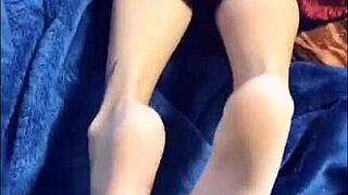 Exotic Beautiful Teen's Feet Deliver Intense Close-Up Footjob!