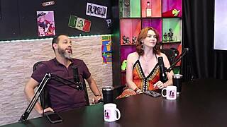 Tiffany Rocha Strips in Sheer Red Outfit Intense Tease