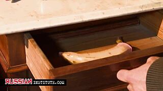 hot blonde babe in maid uniform learns sex lessons with narrow ass and small tits 😏