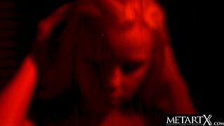 Stunning blonde squeezes her big natural tits as she masturbates to orgasm