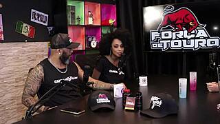 Mayze in sheer red outfit