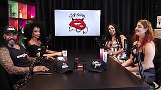 Mayze in sheer red outfit