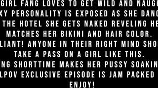 College student gives a blowjob to her roommate's boyfriend