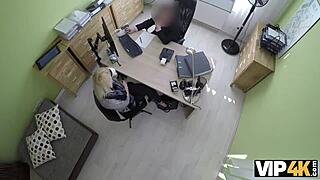 Blonde Fraulein Has Sex For Cash With Handsome Credit Agent!