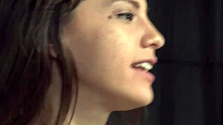 She says, 'Gag on it deep,' as I throat-fuck the submissive teen with rough slaps.