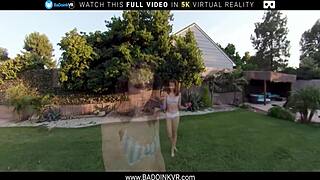 Liv wild relaxes by the pool in badoinkvr reality scene