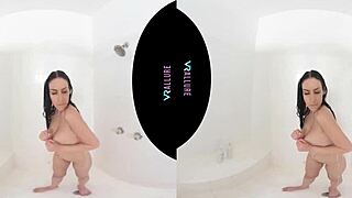 In the steamy bathroom, beautiful Jade Baker indulges in a sensual masturbation session with toys while bathing in the shower.