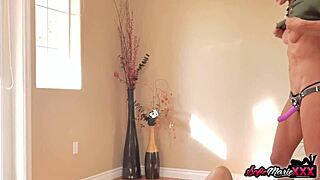 petite asian jada kai gets drilled by strap-on milf sofie marie