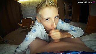 hey, watch this amateur teen girl with short hair sucking cock and swallowing cum like a pro