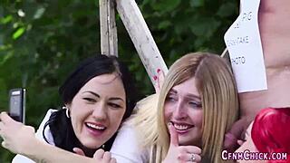 kinky british students play outdoors