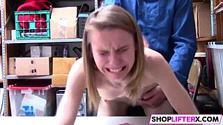 Shoplifting sweety catarina gets punished with big cock drilling in the shop