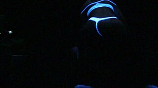 scarlett johnson gets wild under blacklight, showing off her body and taking that big penis