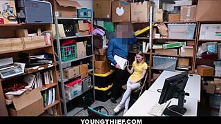 tiny blonde 18+ thief caught shoplifting fucks her way free with catarina petrov and wrex oliver