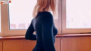 sexy blonde plays with pussy dildo then gets passionate fucking and facial