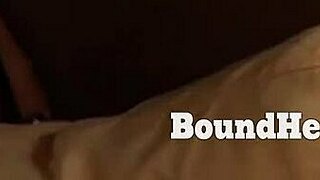 the lesbian slave orgasms from strapon and pussy fingering