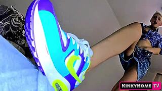 european blonde gives kinky blowjob with cum on face