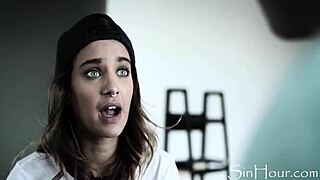 i convert my lesbian stepsister to straight in the garage.