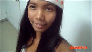 In this HD Christmas video, Thai teen 18+ Heather Deep performs deepthroat and throatpie.