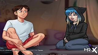 summertimesaga teen stripped bare for wild hentai creampie fun