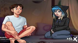 summertimesaga teen stripped bare for wild hentai creampie fun