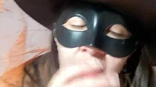 Neighbor's Witch Seduces with Huge Cameltoe on Halloween.