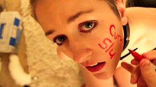 Inventive slut leaves instructions on naked body