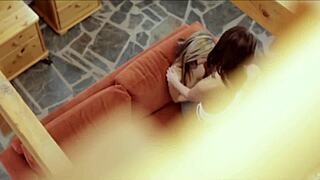 Tender and sweat kissing and licking of lesbian hairless pussies