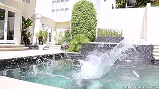 best girlfriend gives guy deepthroat treat in pool