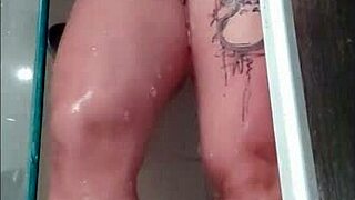 she comes back from gym, takes nice shower and films it for you part 1