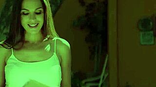 Petite teen babe gets fingered and fucked by lesbian in glasses