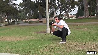 Beautiful teen Rachel Rose seduced for rough blowjob and facial.