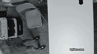 Drilling the tattooed thief passionately.