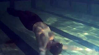 lozhkova teases in see-through shorts by the pool