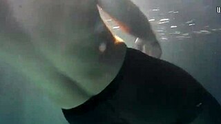 lozhkova teases in see-through shorts by the pool