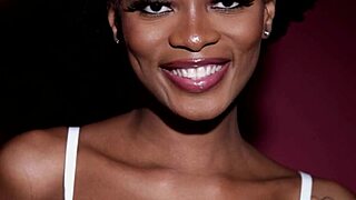 Ebony teen Alicia teases with her luscious body and booty for Playboy.