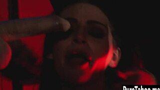 afraid teen 18+ seduced by wicked milf using big black dildo for rough play