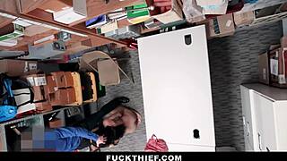 Ebony Teen 18+ Caught Stealing At Work, Punished With Big Cock In Garage