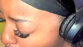 ebony teen 18+ slut loves sucking dick after the gym, doesn't she?