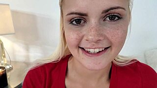 Madison hart gives no hands blowjob to huge cock and swallows