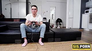 blonde teen 18+ creampie with nerd step